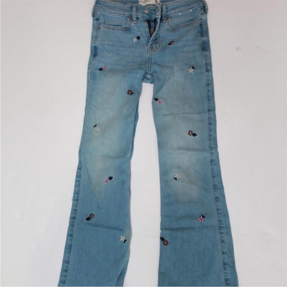 Abercrombie Kids Jeans Duo - Dark Indigo & Light Blue Floral - Picture 4 of 6